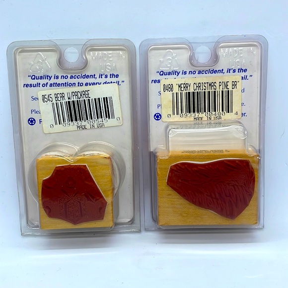 Comotion Fine Rubber Stamps, Lot of 2. 1-3/4” Square, 1-3/4 x 2-1/4 Rectangle. - Picture 2 of 6